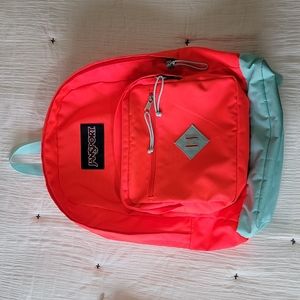 Jansport neon orange and aqua backpack
